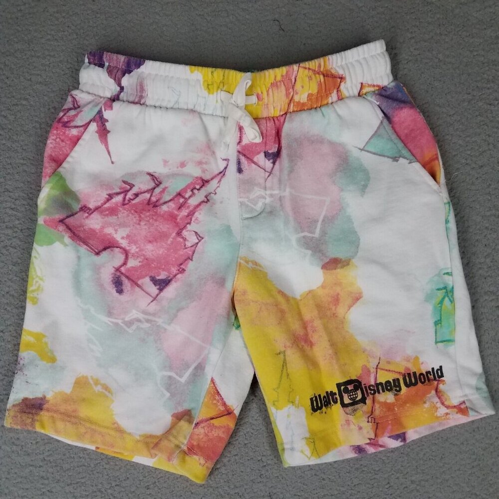 Walt Disney World Sweatshorts Adult XS Tie-Dye Shorts Pull On Casual Lounge 7"